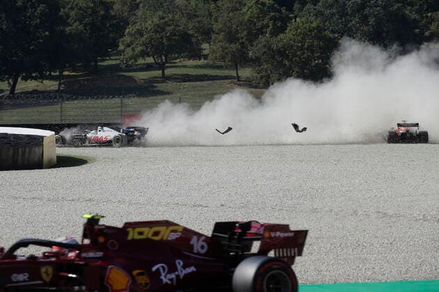 Motorsports: FIA Formula One World Championship, WM, Weltmeisterschaft 2020, Grand Prix of Tuscany Motorsports: FIA Formula One World Championship 2020, Grand Prix of Tuscany, 8 Romain Grosjean (FRA, Haas F1 Team), 33 Max Verstappen (NLD, Aston Martin Red Bull Racing),