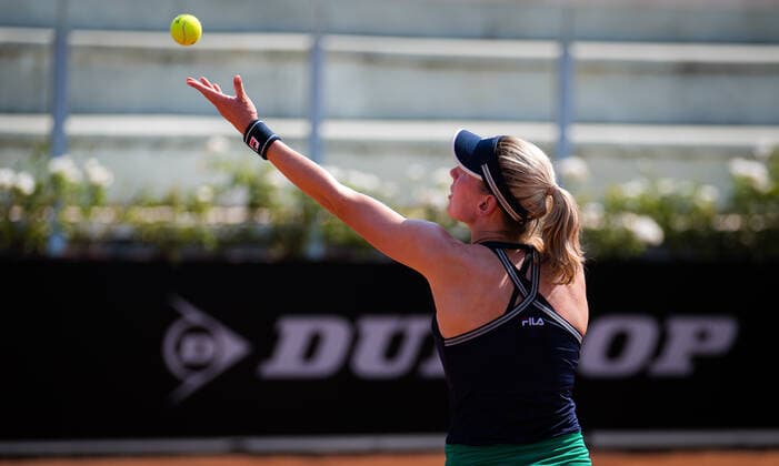 September 14, 2020, Rome, ITALY: Ekaterina Alexandrova of Russia in action during the first round of the 2020 Internazionali BNL d Italia WTA, Tennis Damen Premier 5 tennis tournament against Elena Rybakina of Kazakhstan Rome ITALY - ZUMAa181 20200914_zaa_a181_005 Copyright: xRobxPrangex