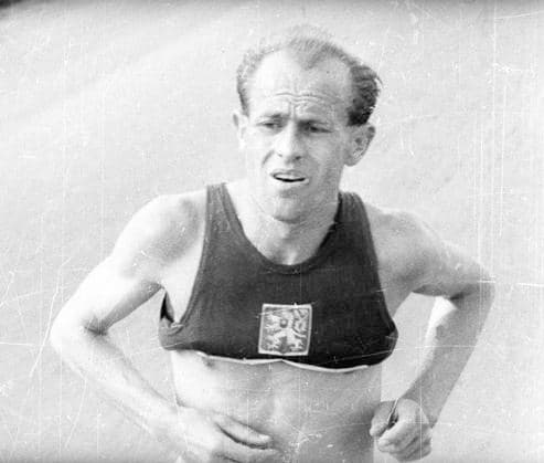 Olympische Sommerspiele 1952 Helsinki Marathonlauf Olympiasieger Emil Zatopek (TCH) in Aktion 27.07.1952