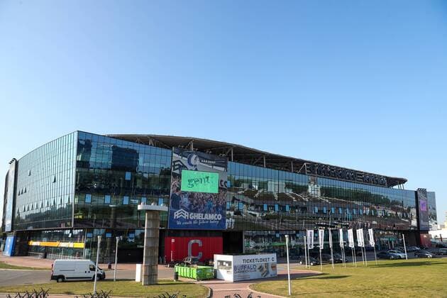 SOCCER - CL, Gent vs Rapid GHENT,BELGIUM,14.SEP.20 - SOCCER - UEFA Champions League, qualification, KAA Gent vs SK Rapid Wien, preview, press conference, PK, Pressekonferenz Rapid. Image shows the Ghelamco Arena. Keywords: stdium. GEPAxpictures xPhilippxBrem