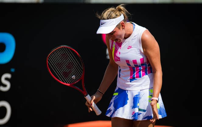 September 14, 2020, Rome, ITALY: Donna Vekic of Croatia during the first round of the 2020 Internazionali BNL d Italia WTA, Tennis Damen Premier 5 tennis tournament against Amanda Anisimova of the United States Rome ITALY - ZUMAa181 20200914_zaa_a181_032 Copyright: xRobxPrangex