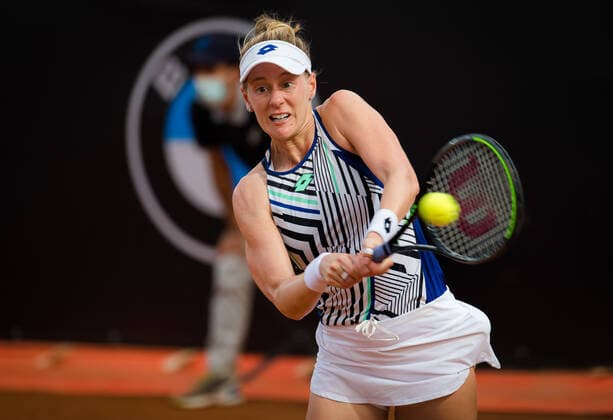 September 14, 2020, Rome, ITALY: Alison Riske of the United States in action during the first round at the 2020 Internazionali BNL d Italia WTA, Tennis Damen Premier 5 tennis tournament against Aliona Bolsova of Spain Rome ITALY - ZUMAa181 20200914_zaa_a181_090 Copyright: xRobxPrangex