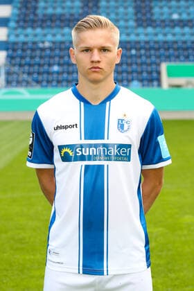 Andreas Mueller Müller (1. FC Magdeburg,16) - 3. Liga Saison 2020-2021 3. Liga Portraittermin 2020 2021 offizieller Fototermin 1. FC Magdeburg in der MDCC Arena in Magdeburg - Porträt, Portrait,Deutschland, Fussball, Mann, Maenner,GER,10.09.2020