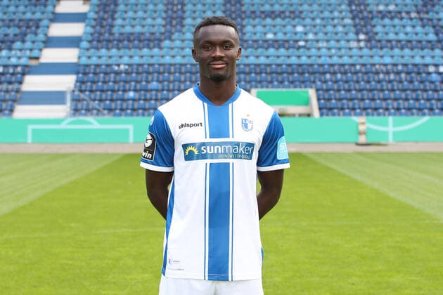 Sirlord Conteh (1. FC Magdeburg,17) - 3. Liga Saison 2020-2021 3. Liga Portraittermin 2020 2021 offizieller Fototermin 1. FC Magdeburg in der MDCC Arena in Magdeburg - Porträt, Portrait,Deutschland, Fussball, Mann, Maenner,GER,10.09.2020
