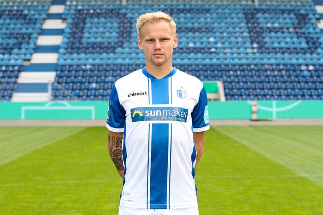 Sören Bertram (1. FC Magdeburg,20) - 3. Liga Saison 2020-2021 3. Liga Portraittermin 2020 2021 offizieller Fototermin 1. FC Magdeburg in der MDCC Arena in Magdeburg - Porträt, Portrait,Deutschland, Fussball, Mann, Maenner,GER,10.09.2020