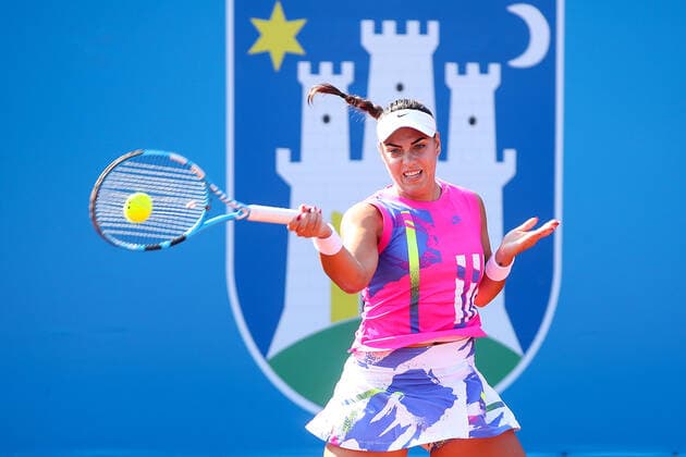 PXL_Ana Konjuh (CRO) vs Jule Niemeier (GER) Ana Konjuh of Croatia during the match between Jule Niemeier of Germany at the W25 Zagreb 2020 Tennis Tournament in Zagreb, Croatia on September 15, 2020. Anja Konjuh won 1-0. GoranxStanzl PIXSELL