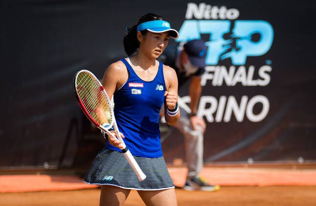 September 15, 2020, Rome, ITALY: Misaki Doi of Japan in action during the first round of the 2020 Internazionali BNL d Italia WTA, Tennis Damen Premier 5 tennis tournament against Marketa Vondrousova of the Czech Republic Rome ITALY - ZUMAa181 20200915_zaa_a181_062 Copyright: xRobxPrangex