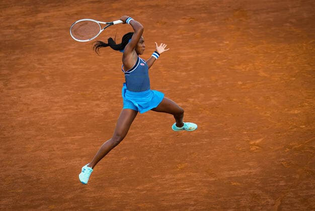 September 15, 2020, Rome, ITALY: Cori Gauff of the United States in action during the first round of the 2020 Internazionali BNL d Italia WTA, Tennis Damen Premier 5 tennis tournament against Ons Jabeur of Tunisia Rome ITALY - ZUMAa181 20200915_zaa_a181_123 Copyright: xRobxPrangex