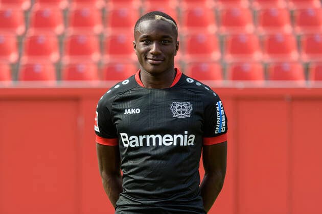 Moussa Diaby; Bayer Leverkusen; 1.BL, Porträttermin 2020 2021 Leverkusen NRW Deutschland
