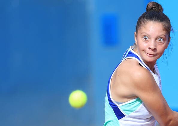 Sport Bilder des Tages PXL_Antonia Ruzic (CRO) vs Kamilla Rakhimova (RUS) Antonia Ruzic of Croatia during the match between Kamilla Rakhimova of Russia at the W25 Zagreb 2020 Tennis Tournament in Zagreb, Croatia on September 16, 2020. SlavkoxMidzor PIXSELL