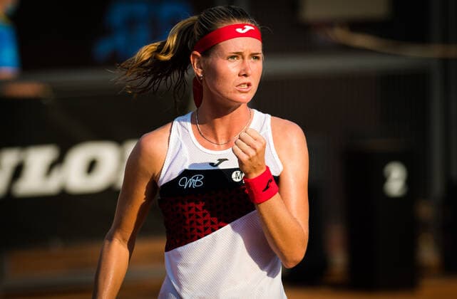 September 16, 2020, Rome, ITALY: Marie Bouzkova of the Czech Republic in action during her second-round match at the 2020 Internazionali BNL d Italia WTA, Tennis Damen Premier 5 tennis tournament against Elena Rybakina of Kazakstan Rome ITALY - ZUMAa181 20200916_zaa_a181_110 Copyright: xRobxPrangex