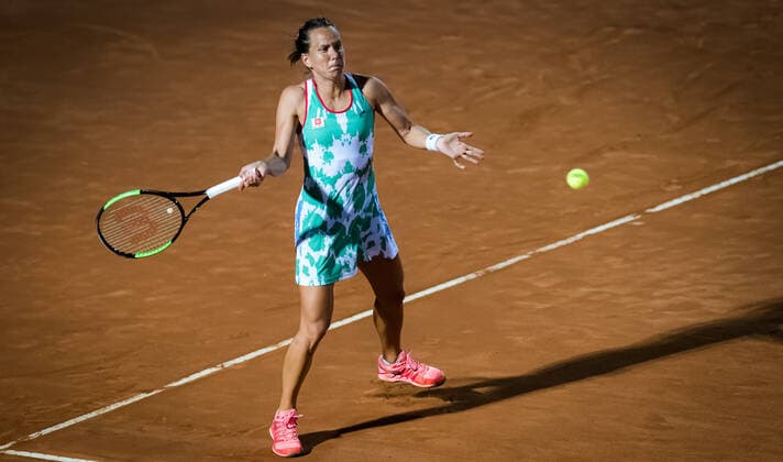 September 16, 2020, Rome, ITALY: Barbora Strycova of the Czech Republic in action during her second-round match at the 2020 Internazionali BNL d Italia WTA, Tennis Damen Premier 5 tennis tournament against Karolina Pliskova of the Czech Republic Rome ITALY - ZUMAa181 20200916_zaa_a181_142 Copyright: xRobxPrangex