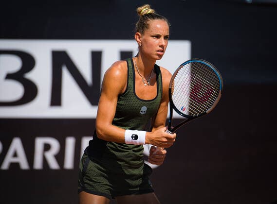 September 17, 2020, Rome, ITALY: Arantxa Rus of the Netherlands in action against Marketa Vondrousova of the Czech Republic during her second-round match at the 2020 Internazionali BNL d Italia WTA, Tennis Damen Premier 5 tennis tournament Rome ITALY - ZUMAa181 20200917_zaa_a181_084 Copyright: xRobxPrangex