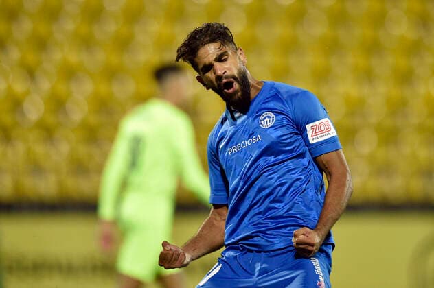 Sport Bilder des Tages JUSUF HILAL of Liberec celebrates a goal during the UEFA Europa League Qualifiers, 2nd qualifying round, between FK Riteriai and Slovan Liberec in Vilnius, Lithuana, September 17, 2020. (CTKxPhoto RadekxPetrasek) CTKPhotoP202009170980401 _PER1259