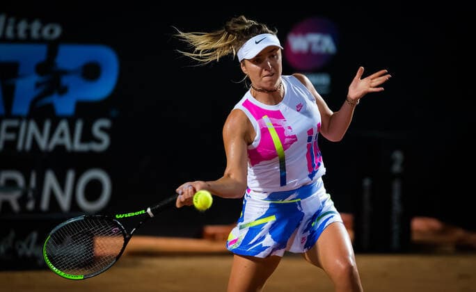 September 18, 2020, Rome, Italy: Elina Svitolina of the Ukraine in action during the third round at the 2020 Internazionali BNL d Italia WTA, Tennis Damen Premier 5 tennis tournament against Svetlana Kuznetsova of Russia Rome Italy - ZUMAa181 20200918_zaa_a181_167 Copyright: xRobxPrangex