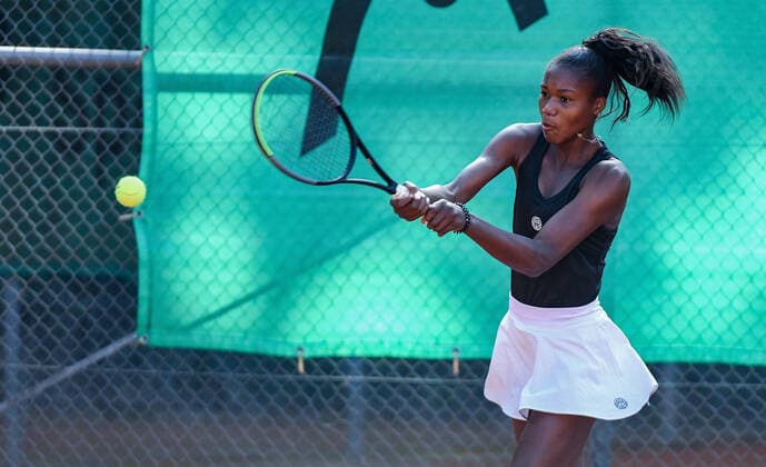 19.09.2020, xpsx, Tennis ITF-Turnier TC Bruchkoebel Finalspiele, v.l. Noma Noha Akugue (Deutschland GER) Bruchkoebel Hessen Deutschland (DEU)