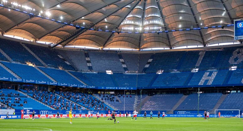 1. Spieltag im Volksparkstadion der Saison 2020 2021. Geisterspiel mit 1000 Zuschauern. 18.09.20, Hamburg, Hamburger SV vs. Fortuna Düsseldorf, Fussball, GER, Saison 2020 2021, 2. Bundesliga, 1. Spieltag, DFL REGULATIONS PROHIBIT ANY USE OF PHOTOGRAPHS as IMAGE SEQUENCES and or QUASI-VIDEO. Â *** 1 matchday in the Volksparkstadion of the 2020 2021 season Ghost game with 1000 spectators 18 09 20, Hamburg, Hamburger SV vs Fortuna Düsseldorf, Fussball, GER, 2020 2021 season, 2 Bundesliga, 1 matchday, DFL REGULATIONS PROHIBIT ANY USE OF PHOTOGRAPHS as IMAGE SEQUENCES and or QUASI VIDEO Â
