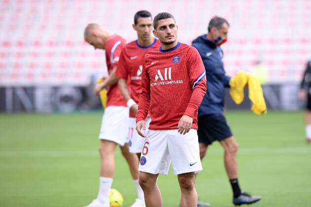 ECHAUFFEMENT - 06 MARCO VERRATTI (PSG) FOOTBALL : Nice vs Paris SG - Ligue 1 Uber Eats - 20 09 2020 FEP Panoramic 