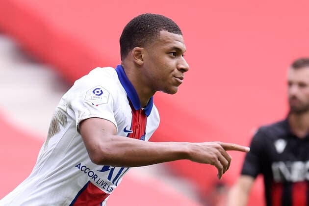 JOIE - 07 KYLIAN MBAPPE (PSG) FOOTBALL : Nice vs Paris SG - Ligue 1 Uber Eats - 20 09 2020 FEP Panoramic 