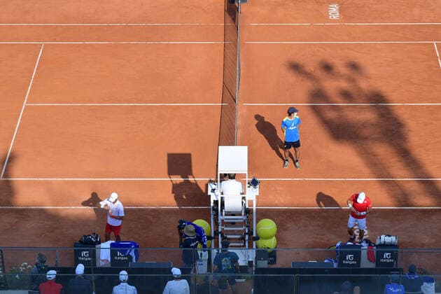 Photo Alfredo Falcone - LaPresse 20 09 2020 Roma (Italy) Tennis Novak Djokovic (SRB) vs Casper Ruud (NOR) Internazionali BNL d Italia 2020 In the pic:Novak Djokovic (SRB) vs Casper Ruud (NOR)  Copyright: xAlfredoxFalcone LaPressex