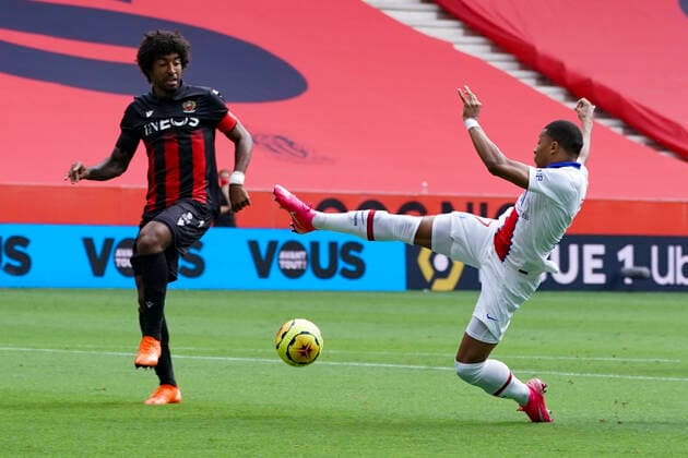 Kylian Mbappe (PSG) - Dante (OGC Nice) FOOTBALL : OGC Nice vs PSG - Ligue 1 Uber Eat - Nice - 20 09 2020 NorbertScanella PanoramiC 
