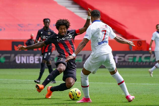 Kylian Mbappe (PSG) - Dante (OGC Nice) FOOTBALL : OGC Nice vs PSG - Ligue 1 Uber Eat - Nice - 20 09 2020 NorbertScanella PanoramiC 