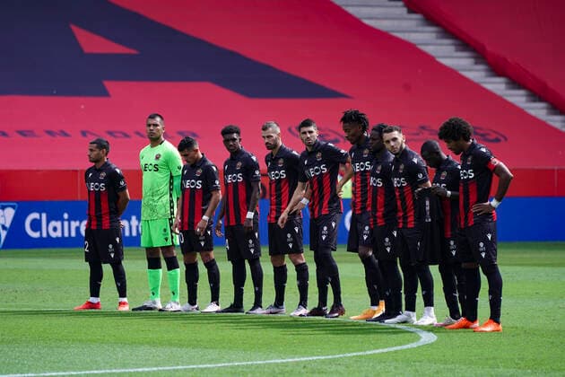 Equipe de l™OGC Nice - Rony Lopes (OGC Nice) - Walter Benitez (OGC Nice) - Youcef Atal (OGC Nice) - Andy Pelmard (OGC Nice) - Morgan Schneiderlin (OGC Nice) - Pierre Lees Melou (OGC Nice) - Khephren Thuram (OGC Nice) - Jordan Lotomba (OGC Nice) - Amine Gouiri (OGC Nice) - Hassane Kamara (OGC Nice) - Dante (OGC Nice) FOOTBALL : OGC Nice vs PSG - Ligue 1 Uber Eat - Nice - 20 09 2020 NorbertScanella PanoramiC 
