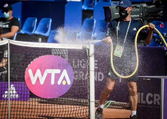 during their WTA, Tennis Damen Open internaionaux de tennis de Strasbourg in Strasbourg on October 22, 2020 TENNIS : Open de Strasbourg - 22 09 2020 ElyxandroCEGARRA PANORAMIC 