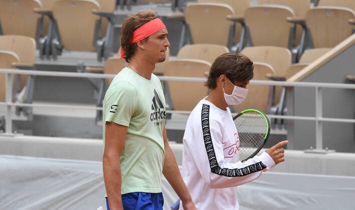 Roland Garros 2020 Alexander Zverev , Germany and his new Coach David Ferrer ,Spain