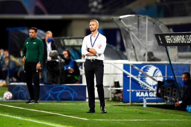 GENT, BELGIUM - SEPTEMBER 23 : Wim De Decker head coach of KAA Gent during the UEFA Champions League, Play-offs, 1st leg match between KAA Gent and Dynamo Kyiv at the Ghelamco Arena stadium on September 23, 2020 in Gent, Belgium, 23 09 2020 FOOTBALL : KAA La Gantoise vs Dynamo Kiev - Ligue des Champions - Play-off - Aller - 23 09 2020 PhotoNews Panoramic 
