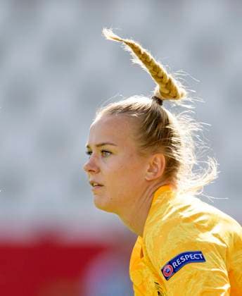 Torwart Torhueterin Merle FROHMS (GER) mit fliegendem Zopf. Fussball Laenderspiel Frauen, EM-Qualifikation, Deutschland (GER) - Irland (IRL) 3:0, am 19.09.2020 in Essen Deutschland. Â