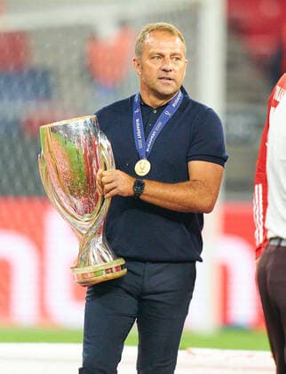 Budapest, Hungary, 24th September 2020. Trainer Hansi FLICK (FCB), team manager, headcoach, coach, in the Final UEFA Supercup match FC BAYERN MUENCHEN - FC SEVILLA 2-1 in Season 2019 2020, FCB, Munich,