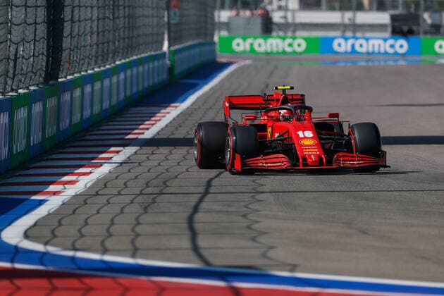 Motorsports: FIA Formula One World Championship, WM, Weltmeisterschaft 2020, Grand Prix of Russia 16 LECLERC Charles (mco), Scuderia Ferrari SF1000, action during the Formula 1 VTB Russian Grand Prix 2020, from September 25 to 27, 2020 on the Sochi Autodrom, in Sochi, Russia