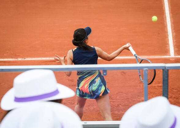 Nao Hibino (JPN) in action vs Elena Rybakina (KAZ) during their WTA, Tennis Damen Open internaionaux de tennis de Strasbourg in Strasbourg on September 25, 2020 TENNIS : WTA Open de Strasbourg - 25 09 2020 ElyxandroCEGARRA PANORAMIC 