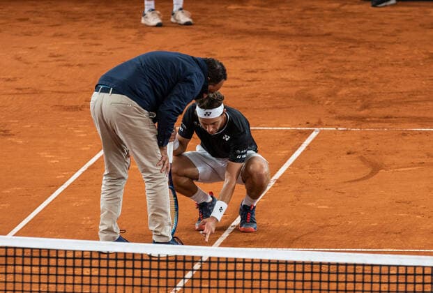 Hamburg European Open 2020 26.09.2020, Tennisanlage am Rothenbaum, Hamburg Nicht immer mit dem Schiedsrichter einverstanden Caspar Ruud NOR Â