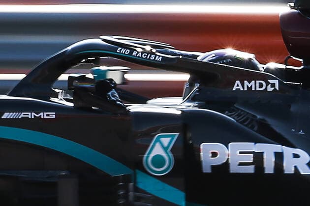 SOCHI, RUSSIA - SEPTEMBER 27, 2020: Mercedes-AMG Petronas F1 team driver Lewis Hamilton of the United Kingdom competes in the 2020 Formula One Russian Grand Prix at the Sochi Autodrom racing circuit. Dmitry Feoktistov TASS  TS0E8A24