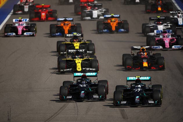 Sport Themen der Woche KW39 Motorsports: FIA Formula One World Championship, WM, Weltmeisterschaft 2020, Grand Prix of Russia Motorsports: FIA Formula One World Championship 2020, Grand Prix of Russia, 44 Lewis Hamilton (GBR, Mercedes-AMG Petronas Formula One Team), 77 Valtteri Bottas (FIN, Mercedes-AMG Petronas Formula One Team),