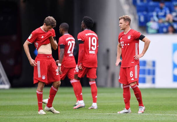 Bilder des Jahres 2020, Sport 09 September Sport Themen der Woche KW39 Sport Bilder des Tages Fussball 1. Bundesliga Saison 2020 2021 1 . Spieltag TSG 1899 Hoffenheim - FC Bayern Muenchen 27.09.2020 Enttaeuschung FC Bayern Muenchen; Thomas Mueller (li) und Joshua Kimmich (re) *** Football 1 Bundesliga Season 2020 2021 1 Matchday TSG 1899 Hoffenheim FC Bayern Muenchen 27 09 2020 Disappointment FC Bayern Muenchen Thomas Mueller li and Joshua Kimmich re