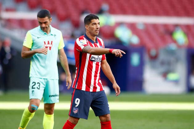 September 27, 2020, Madrid, MADRID, SPAIN: Luis Suarez of Atletico Madrid gestures during the spanish league, La Liga Santander, football match played between Atletico de Madrid and Granada CF at Wanda Metropolitano stadium on september 27, 2020 in Vitoria, Spain. Madrid SPAIN - ZUMAa181 20200927_zaa_a181_241 Copyright: xOscarxJ.xBarrosox