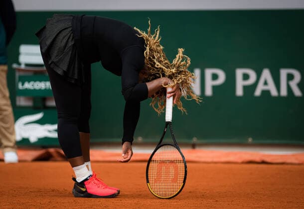September 28, 2020, Paris, FRANCE: Serena Williams of the United States in action against Kristie Ahn of the United States during the first round at the 2020 Roland Garros Grand Slam tennis tournament Paris FRANCE - ZUMAa181 20200928_zaa_a181_121 Copyright: xRobxPrangex