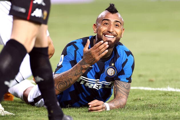 Bilder des Jahres 2020, Sport 09 September Sport Themen der Woche KW40 Sport Bilder des Tages Arturo Vidal of FC Internazionale reacts during the Serie A football match between Benevento Calcio and FC Internazionale at Ciro Vigorito Stadium in Benevento (Italy), September 30th, 2020. Photo Cesare Purini Insidefoto cesarexpurini