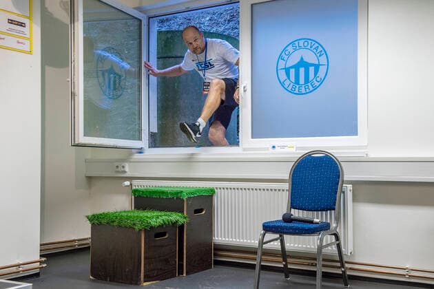 Coach of FC Slovan Liberec PAVEL HOFTYCH is coming to the press conference, PK, Pressekonferenz prior to the match of the UEFA Europa League against APOEL Nicosia in Liberec, Czech Republic, September 30, 2020. (CTKxPhoto RadekxPetrasek) CTKPhotoP202009300970101 PER 001