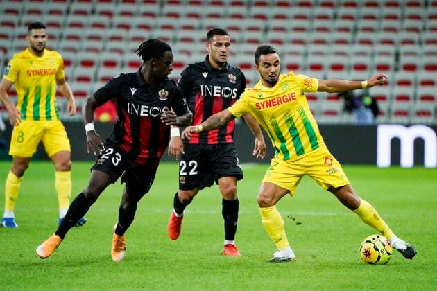 Fabio Da Silva (FC Nantes) - Jordan Lotomba (OGC Nice) FOOTBALL : OGC Nice vs Nantes - Nice - 03 10 2020 NorbertScanella PanoramiC 