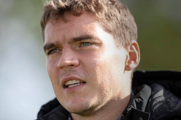 Robert Skov taler med pressen. Danmarks herrelandshold traener inden onsdagens venskabskamp mod Faeroeerne, paa Herning Fremad s baner i Herning mandag den 5. oktober 2020.. , Herning Denmark *** Robert Skov speaks with the press Denmarks mens national team coaches before Wednesdays friendly match against the Faroe Islands, at Herning Fremads courts in Herning on Monday 5 October 2020, Herning Denmark  Copyright: BoxAmstrup BoxAmstrupx cop103 spdk20201005-173917-L