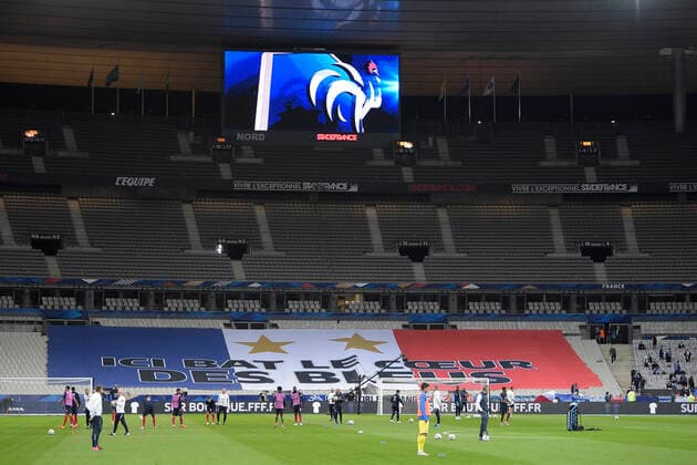 echauffement des joueurs de l equipe de France FOOTBALL : France vs Ukraine - Match Amical - Paris 07 10 2020 JBAutissier Panoramic 