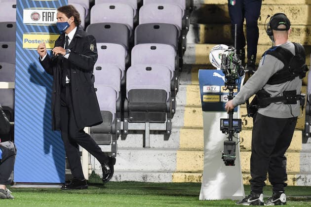Roberto Mancini, Italy coach, during the friendly football match between Italy and Moldova at Artemio Franchi Stadium in Firenze (Italy), October, 7th 2020. Photo Andrea Staccioli Insidefoto andreaxstaccioli