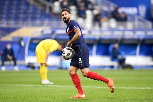 JOIE - FAIR PLAY - 09 OLIVIER GIROUD (FRA) FOOTBALL : France vs Ukraine - Match Amical - 07 10 2020 FEP Panoramic 