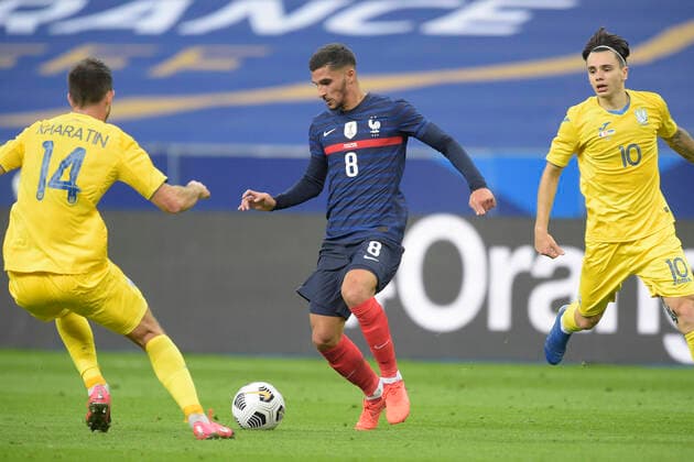 Houssem Aouar (France) FOOTBALL : France vs Ukraine - Match Amical - Paris 07 10 2020 JBAutissier Panoramic 