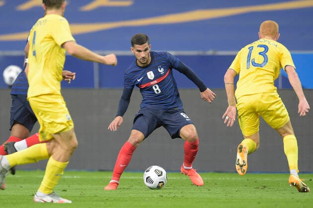Houssem Aouar (France) FOOTBALL : France vs Ukraine - Match Amical - Paris 07 10 2020 JBAutissier Panoramic 