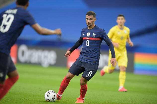 Houssem Aouar (France) FOOTBALL : France vs Ukraine - Match Amical - Paris 07 10 2020 JBAutissier Panoramic 